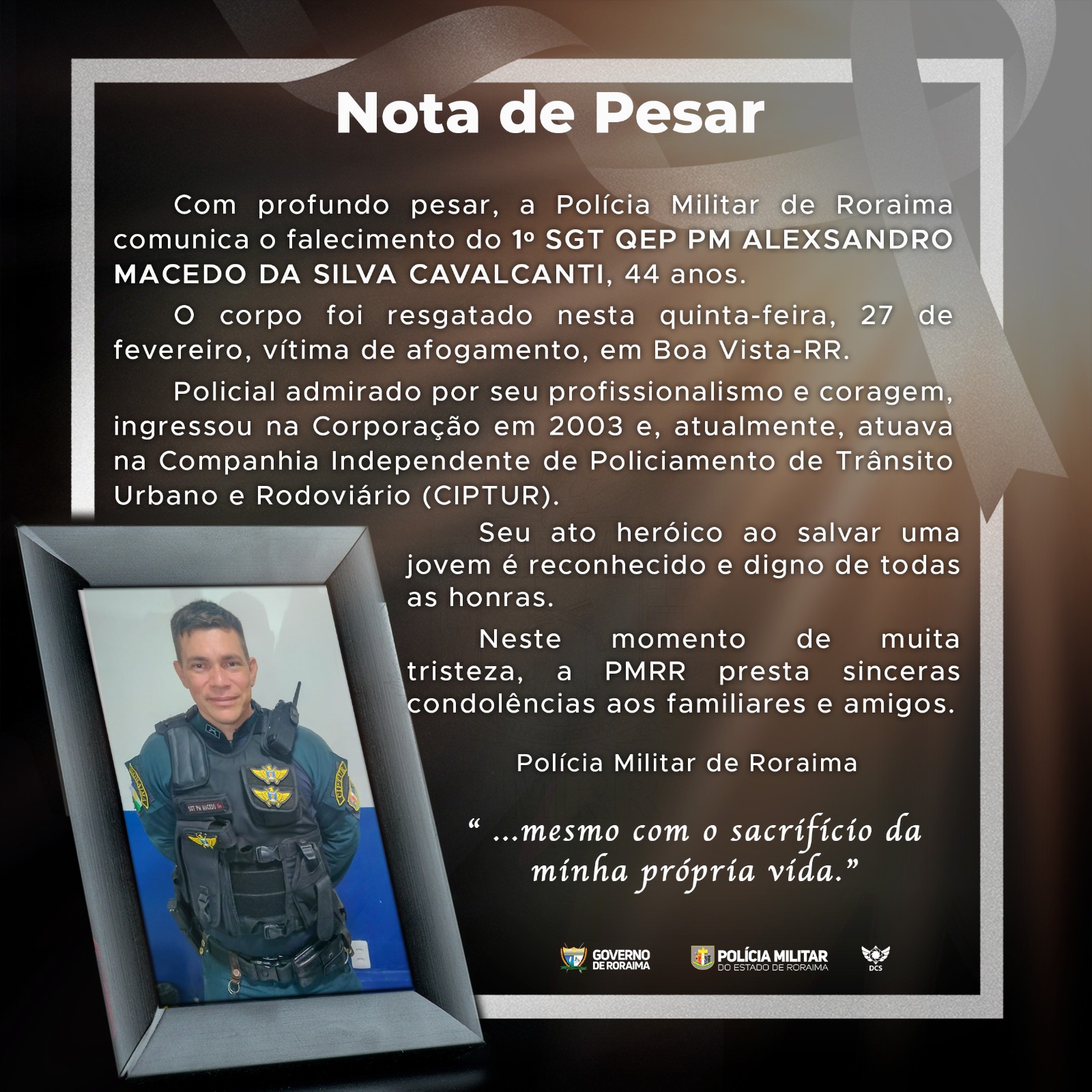 NOTA DE PESAR